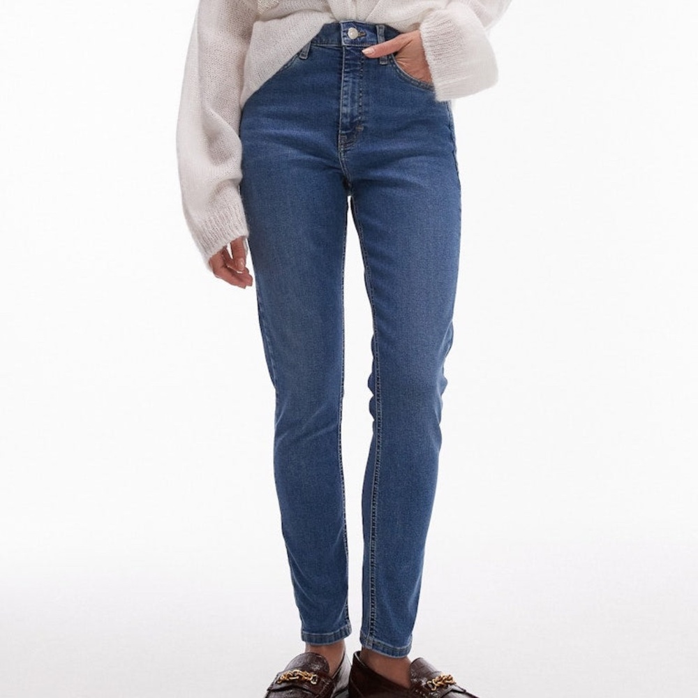 Topshop High Rise Blue Jamie Skinny Jeans